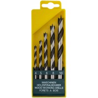 Набор сверл по дереву, CrV Профи, пластиковый бокс, 5 шт. (4-5-6-8-10 мм) (36099)