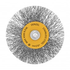 Щетка для дрели, 60 мм, Плоская, со шпилькой, нержавеющая витая проволока Denzel (744463)