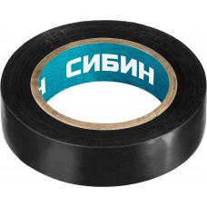 Изолента ПВХ 15 мм х 10 м, 5 000 В, черная СИБИН 1235-2