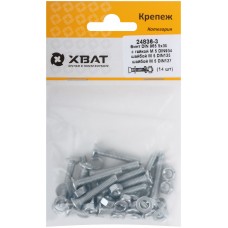 Комплект: Винт DIN965 5х30, с гайкой М5 DIN934, шайбой М 5 DIN125, шайбой М 5 DIN127 (фасовка 14шт.) (24836-3)