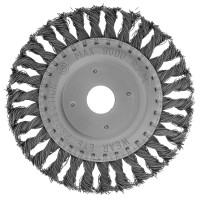 Щетка для УШМ 150 мм, посадка 22.2 мм, плоская, крученая проволока 0.5 мм Matrix (74634)