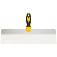 Шпатель фасадный нержавеющий Профи, прорезиненная ручка с метал.бойком 450 мм (06447)