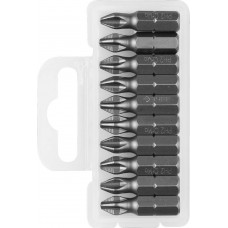 Биты кованые 10 шт, PH2, 25 мм ЗУБР 26001-2-25-10