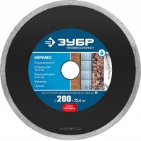 Диск алмазный сплошной Керамо-25 d 200 мм, 25.4 мм, 7 x 2.2 мм ЗУБР Профессионал 36655-200_z02