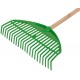 Грабли веерные пластиковые Оазис, 22 зуба, 440 мм, с деревянным черенком (76947)