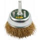 Корщетка-чашка, со штифтом, стальная латунированная волнистая проволока 60 мм (38516)
