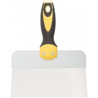 Шпатель фасадный нержавеющий Профи, прорезиненная ручка с метал.бойком 200 мм (06442)