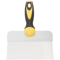 Шпатель фасадный нержавеющий Профи, прорезиненная ручка с метал.бойком 200 мм (06442)