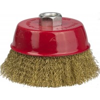 Щетка-крацовка чашечная для УШМ 100 мм, витая стальная латунированная проволока 0.3 мм Professional STAYER 35125-100_z01