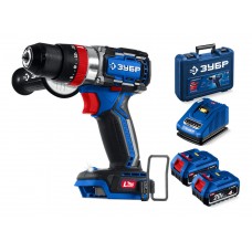 Дрель-шуруповерт ударная бесщеточная 20 В 70 Н·м 2 АКБ LMS 4 А·ч кейс Профессионал ЗУБР DBS-70-42