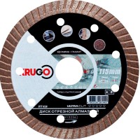 Диск алмазный Турбо ультратонкий по керамике для УШМ 115 x 1.4 x 22.23 x 10mm KRUGO (RTT45A)