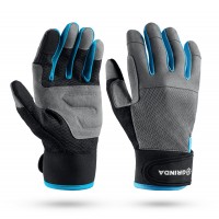 GRINDA FLORA, S (7), садовые перчатки из искусственной кожи с усиленным наладонником и кончиками пальцев, противоскользящие, PRO Line (1138-S)