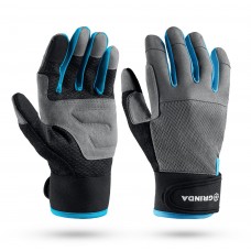 GRINDA FLORA, S (7), садовые перчатки из искусственной кожи с усиленным наладонником и кончиками пальцев, противоскользящие, PRO Line (1138-S)