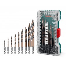 KRAFTOOL STEP POINT, 10 шт, набор сверл по металлу для винтовёртов и шуруповертов IMPACT READY (29653-H10)