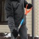 Лопата для уборки снега пластиковая, 400х405х1380 мм, стальной черенок, усиленная Сибртех (61666)