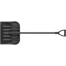 Лопата для уборки снега Профи поликарбонатная черная, алюминиевый черенок, средняя 460х400х1380 мм (68112)