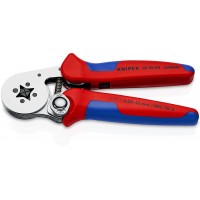 Пресс-клещи для контактных гильз DIN 46228 1+4 0.08-10 + 16 мм? 2?6 мм? обжим квадрат боковые 1 гнездо длина 180 мм хром KN-975504