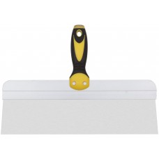 Шпатель фасадный нержавеющий Профи, прорезиненная ручка с метал.бойком 350 мм (06445)