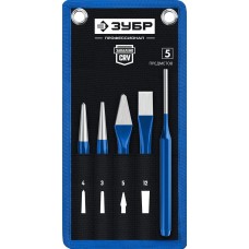 Набор шестигранных зубил и кернеров 5 предметов, в чехле ЗУБР Профессионал 21070-H5