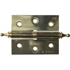 Петля карточная 75 х 63 х 2.5 мм, разъемная, правая, цвет латунь (PB), 2 шт ЗУБР 37605-075-1R