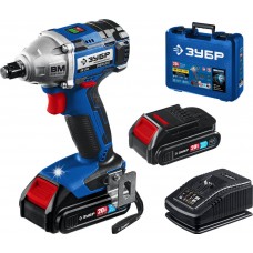 Гайковерт бесщеточный 20 В, 280 Н·м, 2 АКБ 2 А·ч, кейс ЗУБР Т7 Профессионал GB-250-22