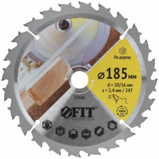 Диск пильный для циркулярных пил по дереву, спец. форма зуба 185 х 20/16 х 24Т (37686)
