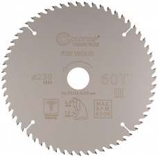 Диск пильный по дереву с тефлоновым покрытием 60Т, CUTOP Profi plus, 230 х 1,6/2,4 х 32/30/25,4/20 мм (75-23060Т)