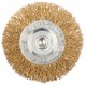 Корщетка дисковая прямая, со шпилькой, стальная латунированная волнистая проволока 63 мм (38463)