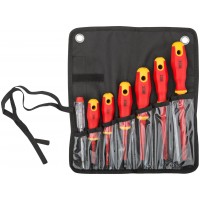 Отвертки изолированные 1000 В, CrV сталь, прорезин. ручки, в нейлоновом конверте, 6 шт.+ 1 индикаторная (56130)