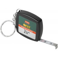 Рулетка-брелок 2 м x 6 мм, черная квадратная