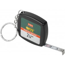 Рулетка-брелок 2 м x 6 мм, черная квадратная
