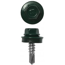 Саморез кровельный 25 х 5.5 мм, RAL 6005 зелёный насыщенный, 1800 шт Профессионал СКМ 6005 ЗУБР 4-300310-55-025-6005