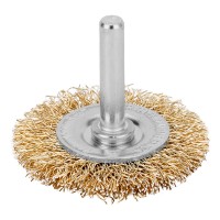 Щетка для дрели, 50 мм, плоская со шпилькой, латунированная витая проволока Matrix (74444)