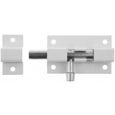 Накладная задвижка для окон и мебели 50 мм цвет белый/цинк ШП-50 БЦ 37751-50