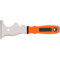 Шпатель-скребок, многофункциональный 8-в-1, нержавеющая сталь, 2К-ручка, 75 мм (30-2614)