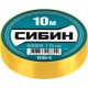 Изолента ПВХ 15 мм х 10 м, 5 000 В, желтая СИБИН 1235-5