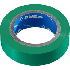 Изолента ПВХ ЭЛЕКТРИК-10 15 мм x 10 м, 6000 В, зеленая, не поддерживает горение ЗУБР Профессионал 1233-4_z02