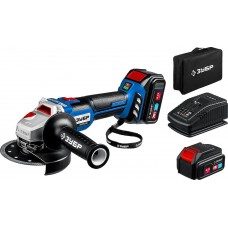 Бесщеточная УШМ 20 В 125 мм 2 АКБ 4 А·ч сумка Профессионал ЗУБР Т7 AB-125-42