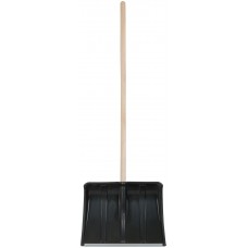 Лопата для уборки снега Ледо пластиковая, деревянный черенок 495х375x1320 мм (68101)