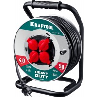 Силовой удлинитель на стальной катушке КГ 3х2.5 50м 4000Вт IP44, HEAVY DUTY KRAFTOOL 55086-50_z01