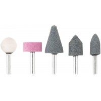 Шарошки абразивные по металлу, 5 шт., штифт 6 мм ( большие ) (36463)