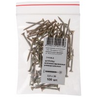 Шурупы желтопассированные, универсальные 5 х 100 100 шт Фасовка (21600-0)