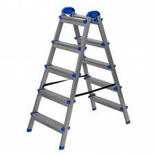 Стремянка двухсторонняя 5 ступеней, сталь профиль, стальные ступени, Сибртех (97985)