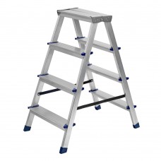 Стремянка двусторонняя 4 ступени, алюминиевая, Сибртех (97924)