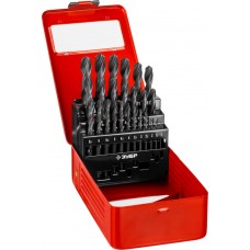 Набор сверл по металлу 25 шт, 1–13 мм, сталь Р4М2, класс В, металлический бокс ЗУБР 29605-H25