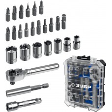 Набор: трещотка с насадками 26 предм. система стыковки Z-БОКС Профессионал ЗУБР Компакт 25172