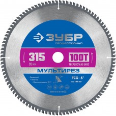 Пильный диск по алюминию Мультирез, 315 х 30 мм, 100Т ЗУБР Профессионал 36907-315-30-100_z01