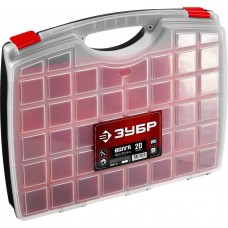 Органайзер 425 х 330 х 60 мм пластиковый с 20 съемными лотками ЗУБР ВОЛГА-20 38034-20