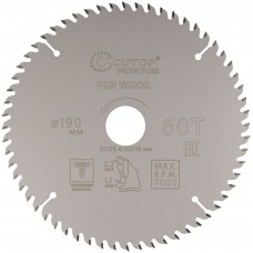 Диск пильный по дереву с тефлоновым покрытием 60Т, CUTOP Profi plus, 190 х 1,5/2,2 х 30/25,4/20/16 мм (75-19060Т)