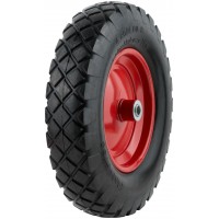 Колесо запасное полиуретановое 380х65 мм для тачек 77611; 77612; 77627 ( PU 4.00-8 ) ( посадка ширина 95 мм, диаметр 16 мм ) (77635)